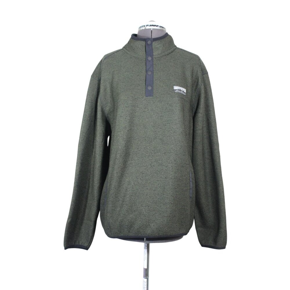 Eddie Bauer men's 1/4 snap mock‎ neck fleece knit pullover sweater M